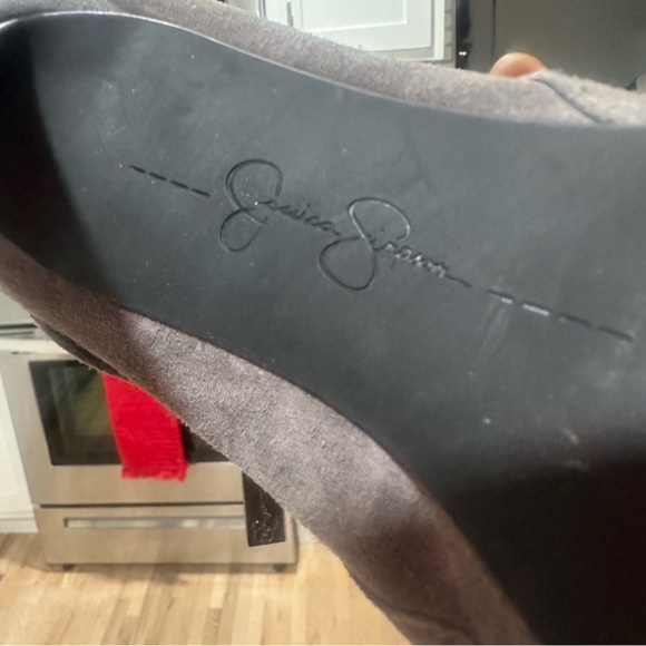 Jessica Simpson Grey Suede Ankle Bootie - Picture 3 of 7